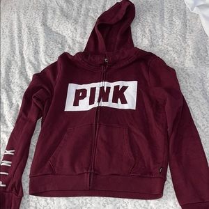 Burgundy zipper jacket, M